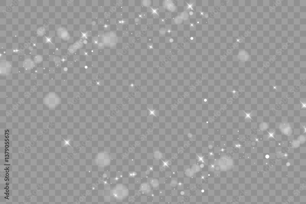 Poster White png dust light. Bokeh light lights effect background. Christmas background of shining dust Christmas glowing light bokeh confetti and spark overlay texture for your design.