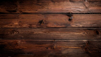 Obraz premium warm dark brown aged wood plank material with a rustic weathered finish