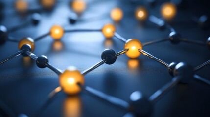 Microscopic Network: A 3D Render of Molecular Structure