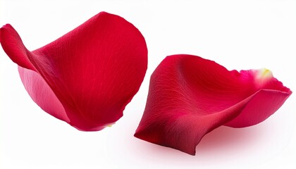 Fototapeta premium falling rose petal isolated on white background full depth of field
