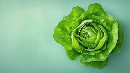   A photo of a green leaf plant against a blue background, with sharp focus on the leaf center and a soft blur surrounding it