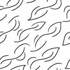 Obraz premium Seamless Patter Repeat Outline Minimal leaf line pattern for background cover page, elegant and modern background in black on white