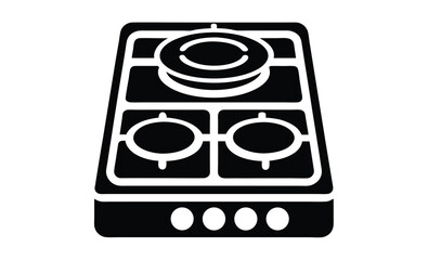 Black and white cooktop silhouette