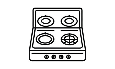 Black and white cooktop silhouette