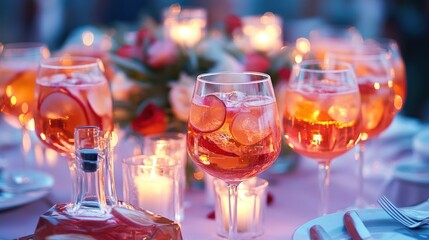 Romantic Aperol Spritz Sunset Dinner Party