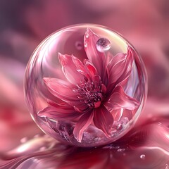 3D ball and floral arrangement with delicate white flowers picture