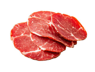 Cured beef slices for sandwiches or charcuterie boards, cut out