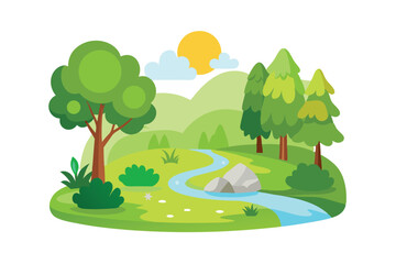 Obraz premium landscape with trees and lake