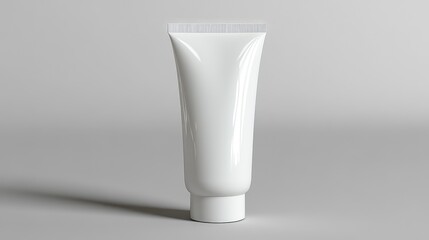 Clean and Minimalistic White Tube Container for Skincare or Cosmetic Products, Ideal for Branding and Packaging Mockups in Modern Design Environments