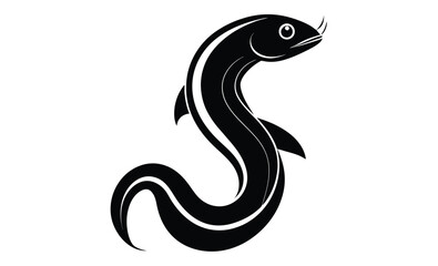 Illustration of a eel fish silhouette