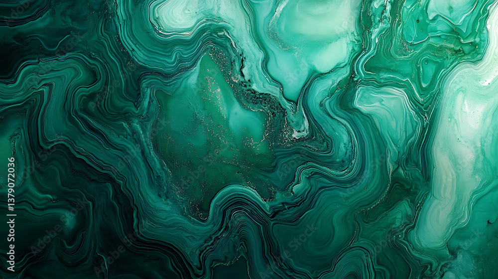 Poster Green marble ink pattern texture abstract background