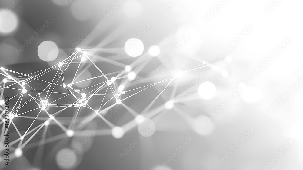 Poster grey and white tech background and electronic network lines