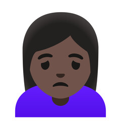 Person Frowning: Dark Skin Tone
