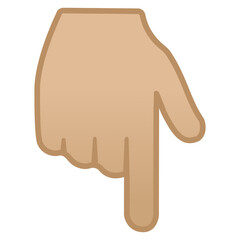 Backhand Index Pointing Down: Light Skin Tone