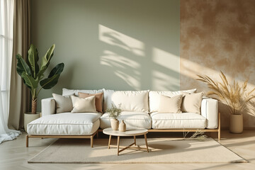 contemporary sectional sofa in a modern living room setting