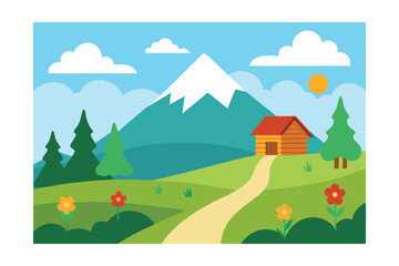 Fototapeta premium landscape with houses