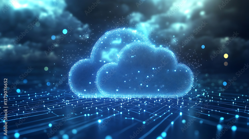 Poster cloud computing technology concept