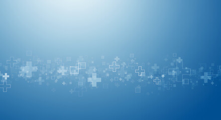  Medical Background with Fading Crosses: Health, Technology, and Innovation Visual. Ideal for Healthcare, Science, and Pharma Projects