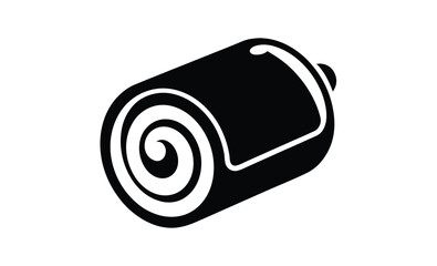 Roll cake isolated white silhouette