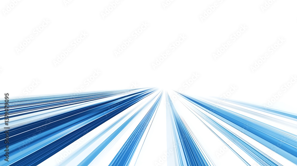 Leinwandbilder abstract blue lines speed across a white background presentation design, featuring a simple flat ill