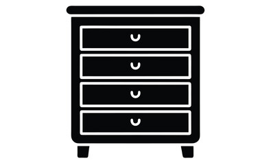 dresser icon isolated white silhouette