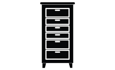 dresser icon isolated white silhouette