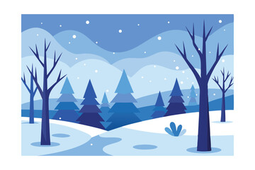 Naklejka premium winter landscape with snow