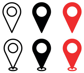 Vector Location pin icon Set. Map pin place marker icon for web. Set of icons Location Pin. set of map pointers
