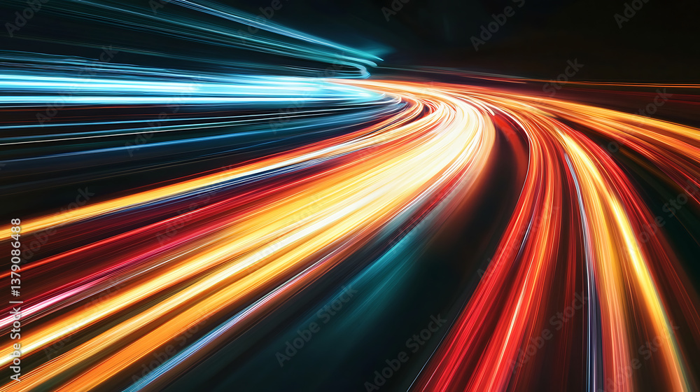 Poster abstract long exposure dynamic speed light trails background