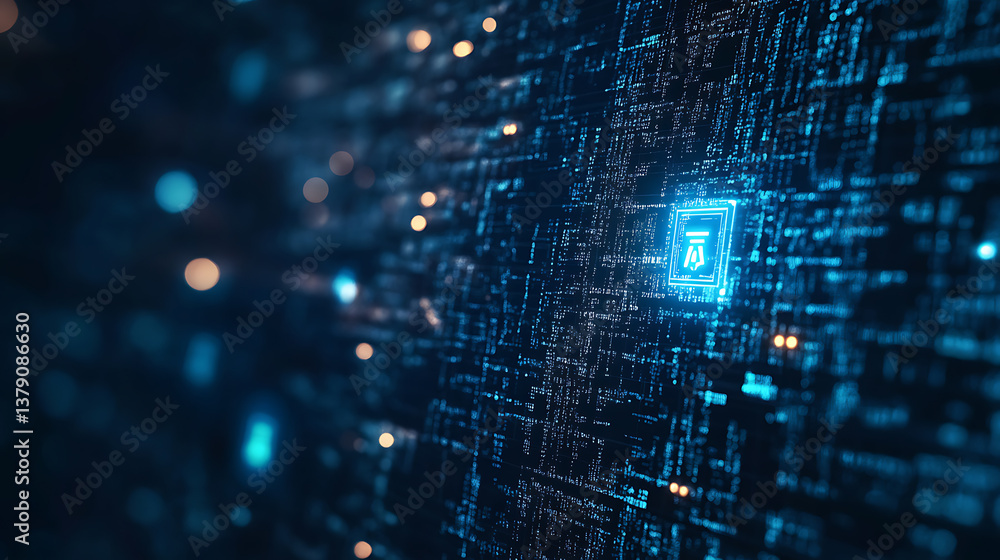 Poster Cyber security concept and system privacy background with empty space