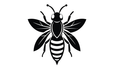 black and white wasp silhouette