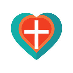 Obraz premium Good Friday background vector heart with cross