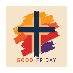 Good Friday background vector cross icon.