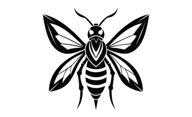 black and white wasp silhouette