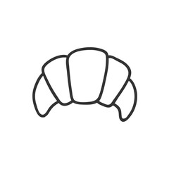 Black Line Food Vector Icons croissant 