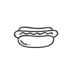 Black Line Food Vector Icons hotdog