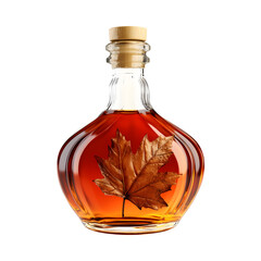 Warm Maple Bourbon Bottle Isolated on Transparent Background