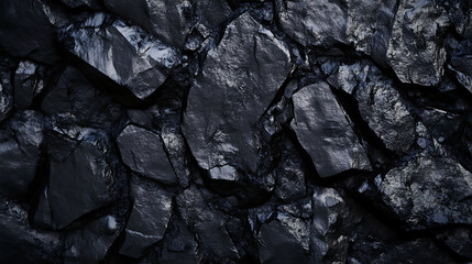 Dark black rock texture wallpaper with light reflection background