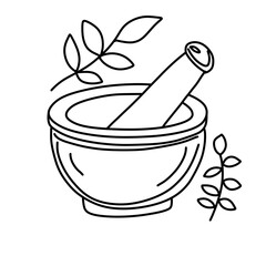 Holistic medicine Line Icons herbal medicine 