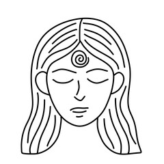Holistic medicine Line Icons 3rd eye opening, meditation, healing, awakening 