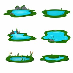 set of green blue pounds, icons of pounds