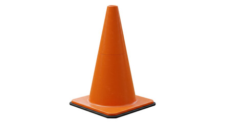 Isolated Orange Traffic Cone Road Safety