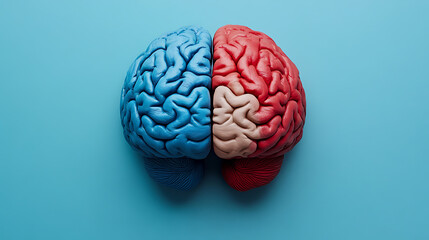 Right and left hemisphere of the brain concept
