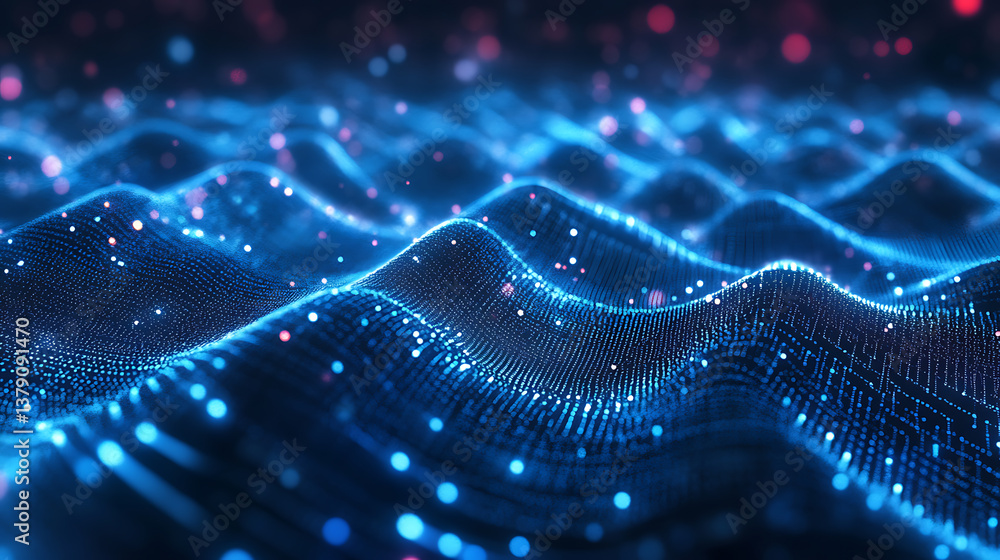 Aufkleber abstract technology background, ideal for neural network, cybersecurity, data stream, database, scie
