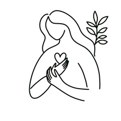 Feminine energy self love self acceptance self care mindfulness spirituality png line art