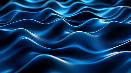 Obraz premium Abstract wide blue digital wave backdrop, 3d rendering