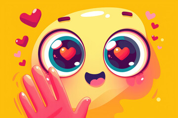 love icon on yellow background.