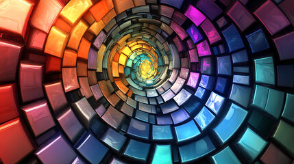 Fototapeta premium An abstract swirl of colored squares