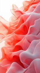 Obraz premium Abstract coral and white fabric flowing in the wind. Elegant, soft, and ethereal.