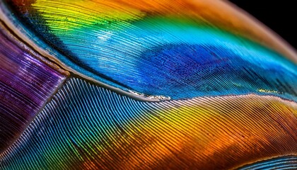 high magnification macro of nature texture pearl shell rainbow colors abstract background close up
